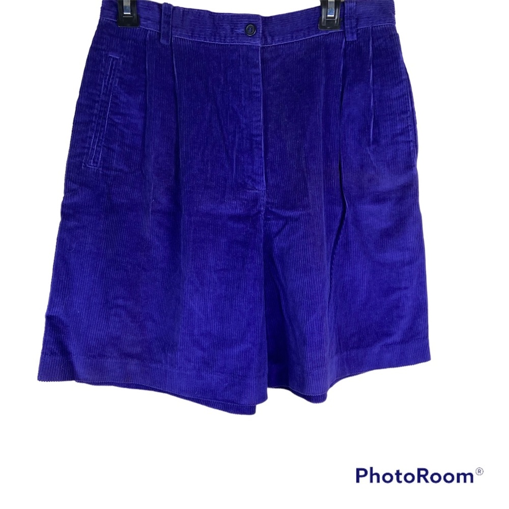 Vintage dead stock purple corduroy wide leg shorts high waisted
